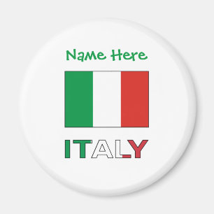 Italy and Italian Flag Green Personalisation  Magnet