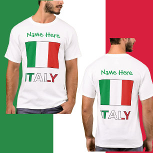 Italy and Italian Flag Green Personalisation Men's T-Shirt