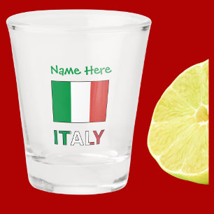Italy and Italian Flag Green Personalisation  Shot Glass