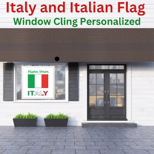 Italy and Italian Flag Green Personalisation Window Cling