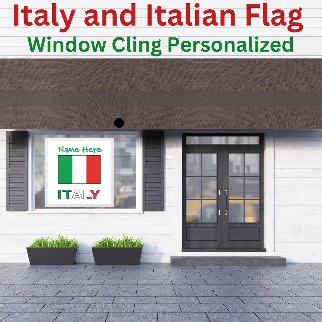 Italy and Italian Flag Green Personalisation  Window Cling (Creator Uploaded)
