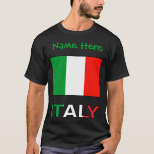Italy And Italian Flag Green Personalization Mens T-Shirt