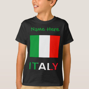 Italy And Italian Flag Green Personalization Mens T-Shirt