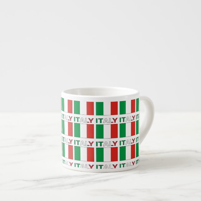 Italy and Italian Flag Tiled Espresso Cup (Front Right)