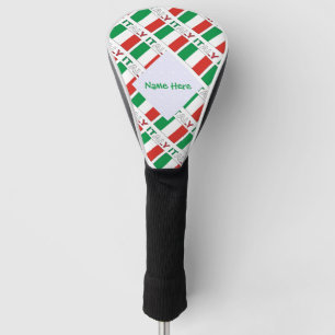 Italy and Italian Flag Tiled Green Personalisation Golf Head Cover