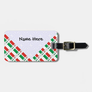 Italy and Italian Flag Tiled Personalised  Luggage Tag