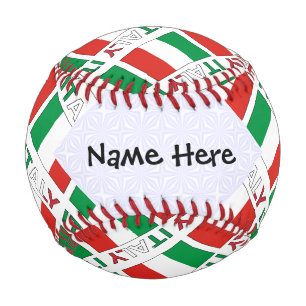 Italy and Italian Flag Tiled with Your Name Baseball