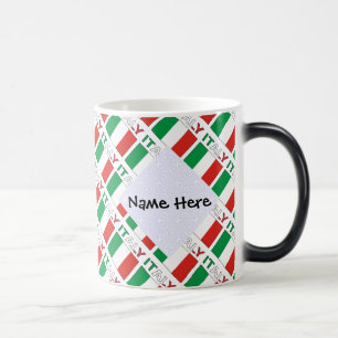 Italy and Italian Flag Tiled with Your Name Magic Mug