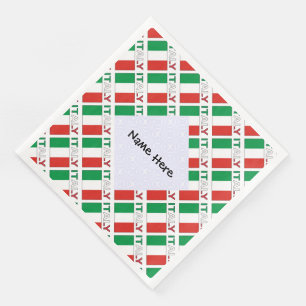 Italy and Italian Flag Tiled with Your Name Napkin