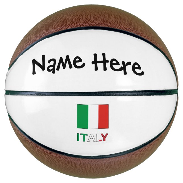 Italy and Italian Flag with Your Name Basketball (Front)