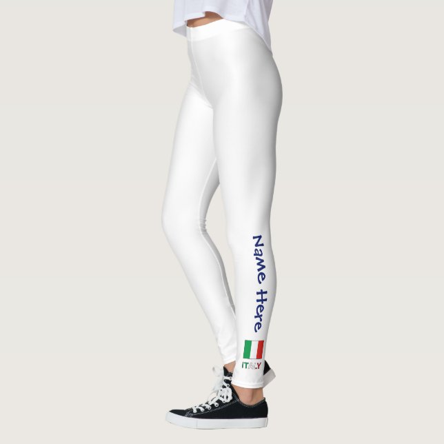 Italy and Italian Flag with Your Name Leggings (Left)