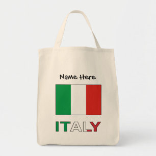 Italy and Italian Flag with Your Name Tote Bag