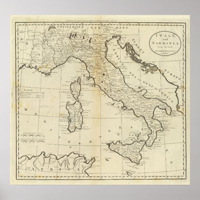 Italy and Sardinia Poster (Front)