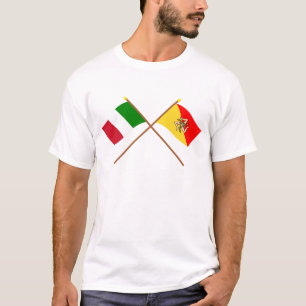 Italy and Sicilia crossed flags T-Shirt