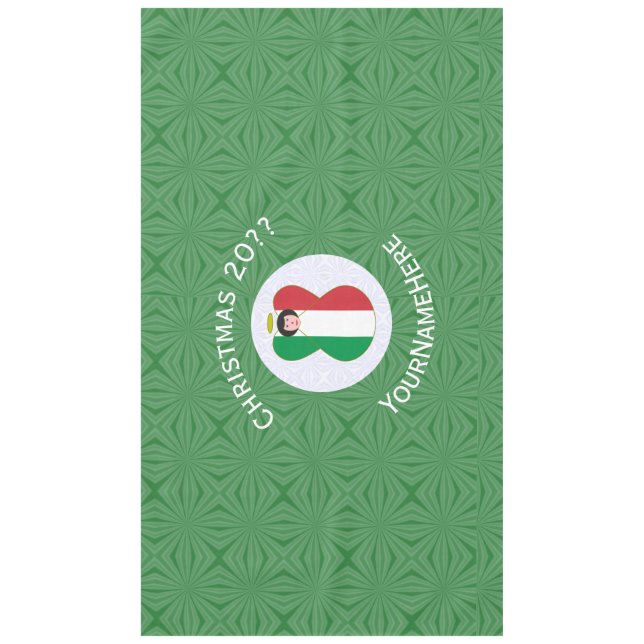 Italy Angel Christmas Flag Personalise Horizontal Tablecloth (Front)