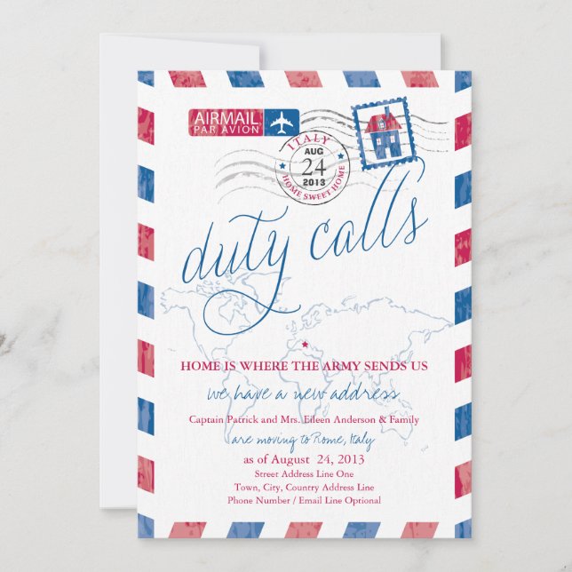 Italy Antique Airmail Military Moving Announcement (Front)