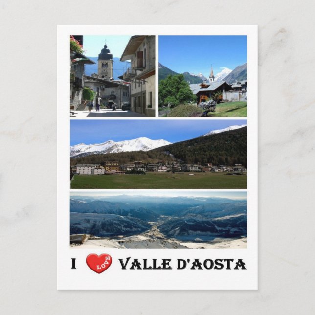 Italy - Aosta Valley - I Love - Postcard (Front)