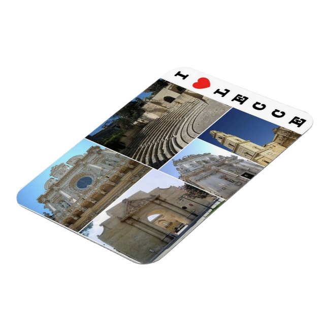 Italy - Apulia - Salento - Lecce - I Love - Magnet (Left Side)