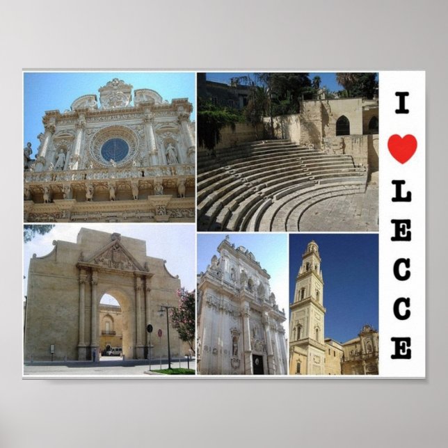 Italy - Apulia - Salento - Lecce - I Love - Poster (Front)