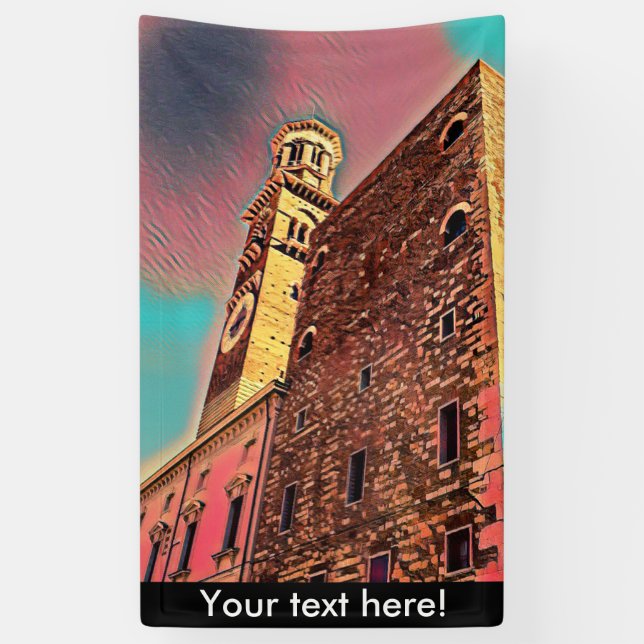 Italy architecture painting banner (Vertical)