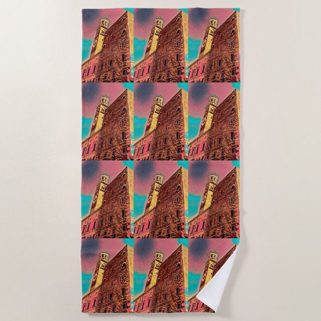 Italy architecture painting beach towel (Front)