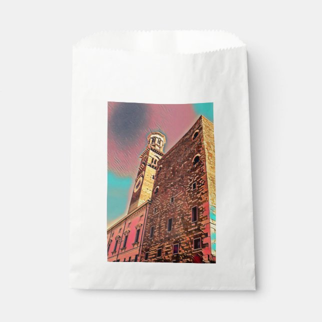 Italy architecture painting favour bags (Front)