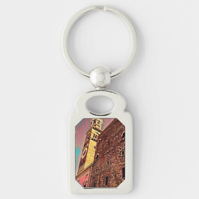 Italy architecture painting key ring (Front)