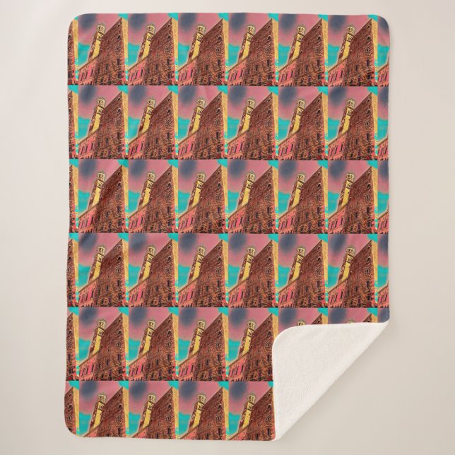 Italy architecture painting sherpa blanket (Front)