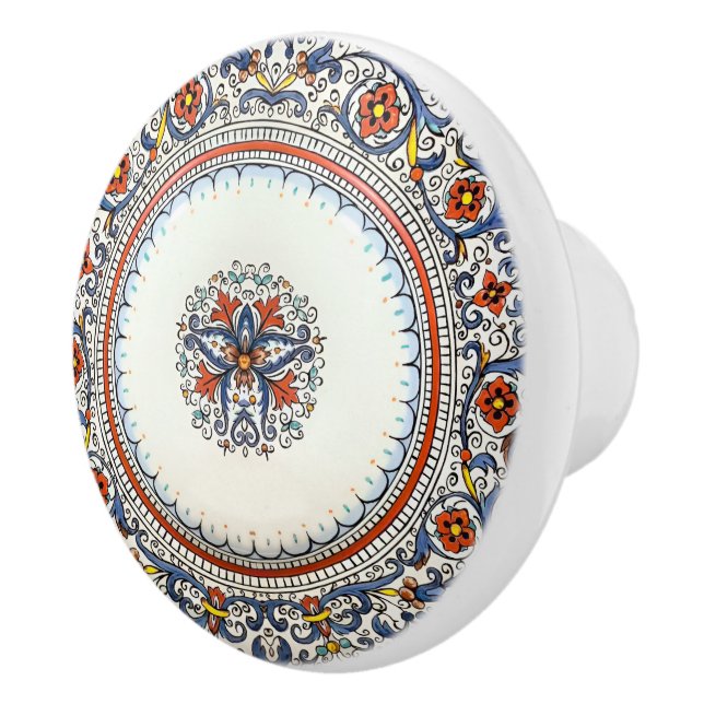 Italy Art Antico Deruta Style Cabinet Drawer Ceramic Knob (Right)