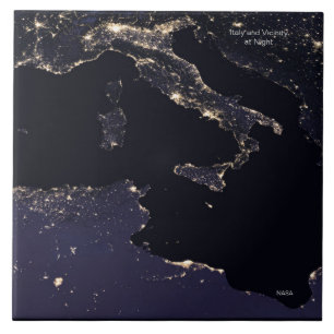 Italy at Night, NASA Image Tile