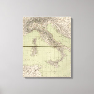 Italy Atlas Map Canvas Print