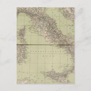 Italy Atlas Map Postcard
