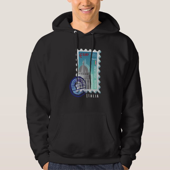 Italy Basilica Vatican Stamp Italophile Souvenir Hoodie (Front)