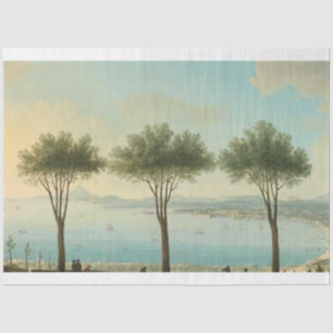 Italy Bay of Naples Trees Decoupage Paper