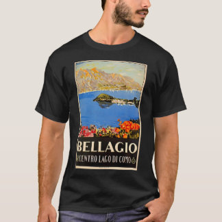 Italy Bellagio Lake Como Vintage Italian Travel Ad T-Shirt