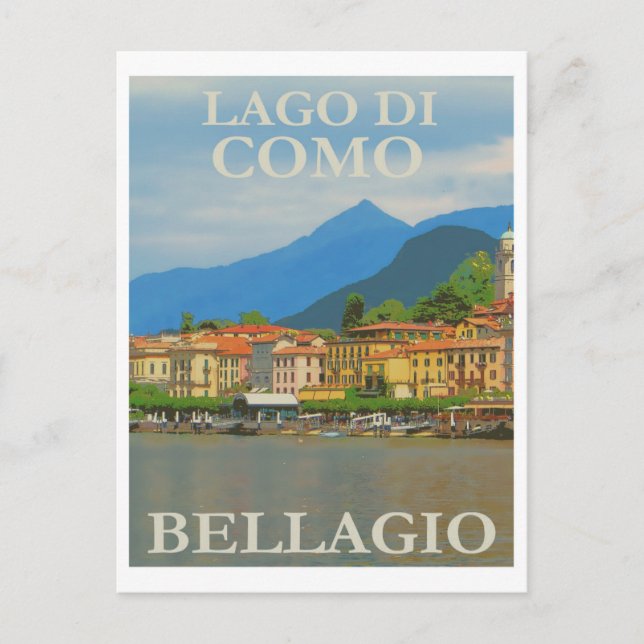 Italy Bellagio Vintage Travel Postcard (Front)