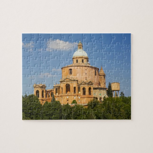 Italy, Bologna, Sunny Day with Portico di San Jigsaw Puzzle (Horizontal)