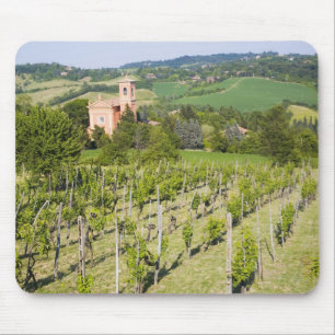 Italy, Bologna, View through Vineyard to Chiesa Mouse Mat