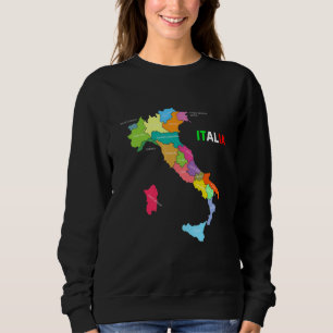 Italy Boots Country Map Italy Italy Mappa Stilvali Sweatshirt