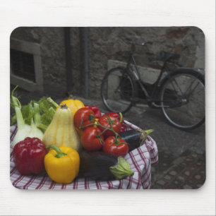 Italy, Brescia Province, Gargnano. Table with 2 Mouse Mat