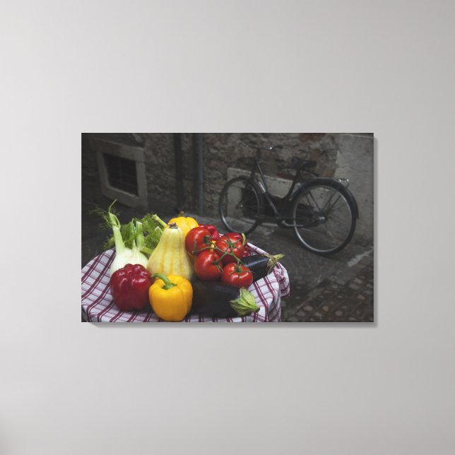 Italy, Brescia Province, Gargnano. Table with Canvas Print (Front)