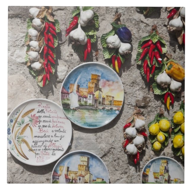 Italy, Brescia Province, Sirmione. Souvenirs. Tile (Front)