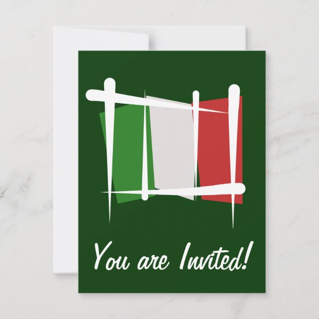 Italy Brush Flag Invitation (Front)