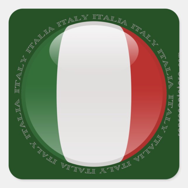 Italy Bubble Flag Square Sticker (Front)