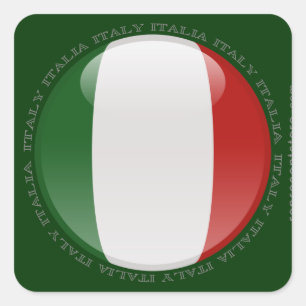 Italy Bubble Flag Square Sticker