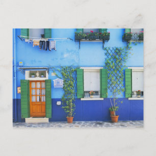 Italy, Burano. A colorful house in Burano near Postcard