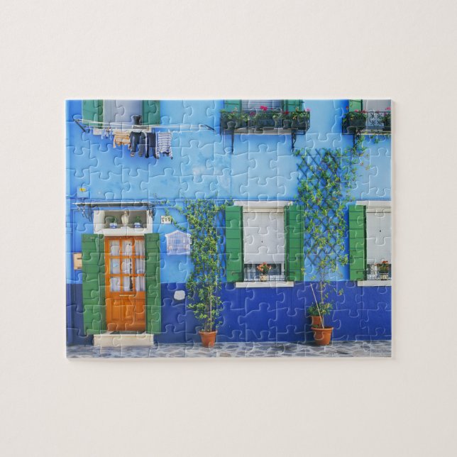Italy, Burano. A colourful house in Burano near Jigsaw Puzzle (Horizontal)