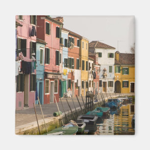 Italy, Burano. Colourful houses of line a Magnet