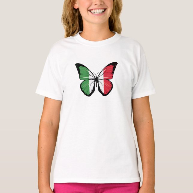 Italy Butterfly Flag T-Shirt (Front)