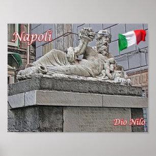 Italy - Campania - Naples - Nile God Statue - Poster